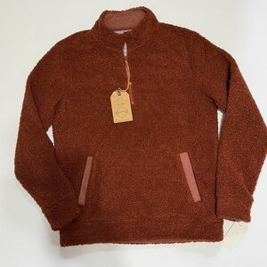 Weatherproof Men's Rust Sherpa Half-Zip Jacket